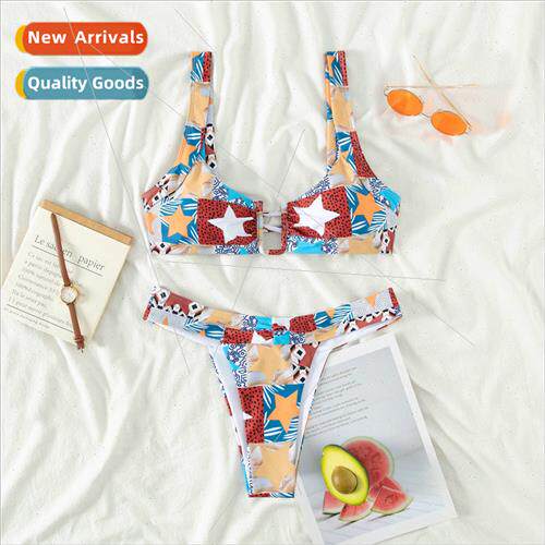 Sexy i Printed Swimsu Europe Triangle Two Piece Separate Swi