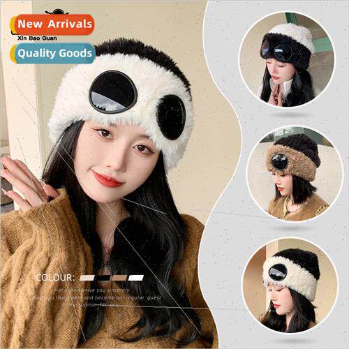8313 new windproglasses cap winter warm ear protection knted
