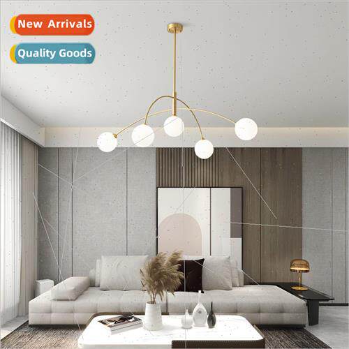 Scandinavian full copper magic bean chandelier master bedroo