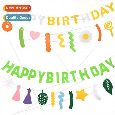 New small daisy children happy birthday banner ins wind baby