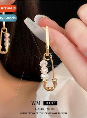 silver Pin Pin Crystal Earrings Metal Earrings che