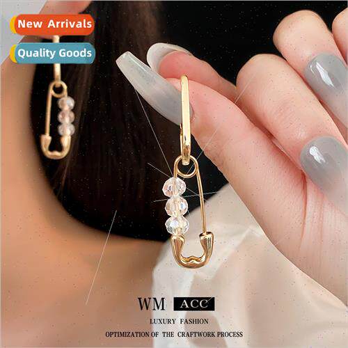 silver Pin Pin Crystal Earrings Metal Earrings che