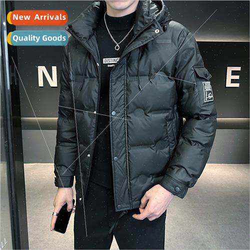 2023 winter new men hooded short tide down jacket nd handsom
