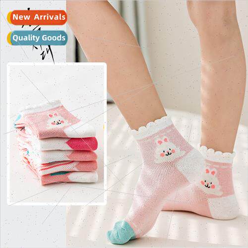 Girls socks cotton spring fall thin mesh boat socks spring s