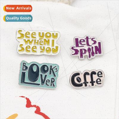 New Brooch Coffee Book Metal Cowboy Lapel Pin