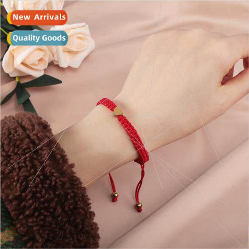 Europe new red rope hand-woven hrope stainless steel love he