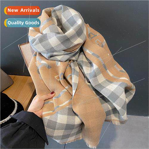 Autumn winter new Englplaid scarf female winter Korea  hundr