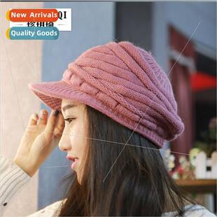 padded warm fashion fall rabb ladies winter cap Korea wool