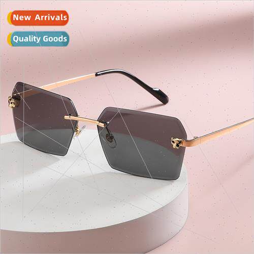Leopard head cut edge square nd sunglasses 2023 new set hip