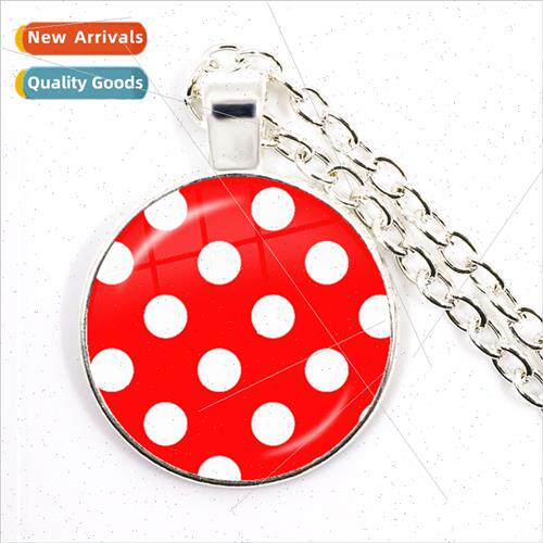8 Colour Round Time Gemstone Glass Cabochon Pendant Necklace
