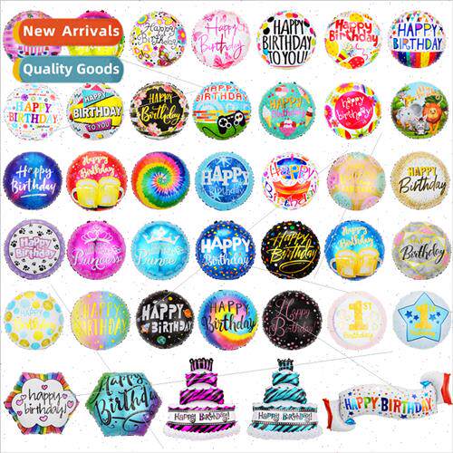 Aluminium film happy birthday cake balloon 18 inch birthday
