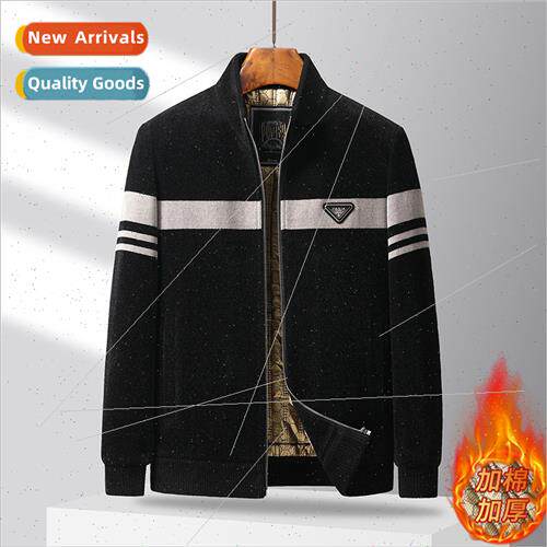 Standing collar tweed coat men short fall winter new high-gr