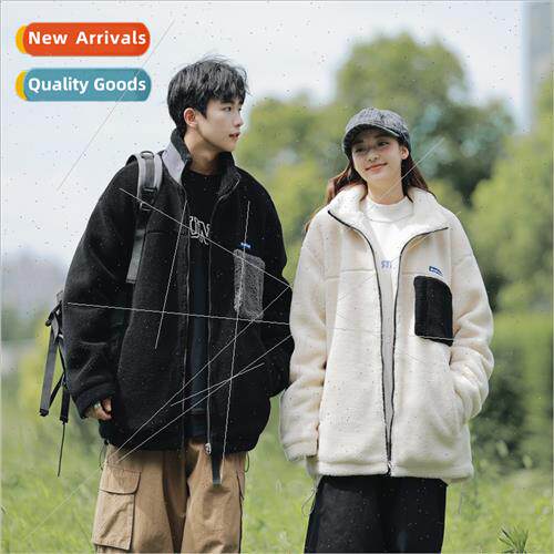 Lamb wool plush jacket men cotton clothing new student coupl