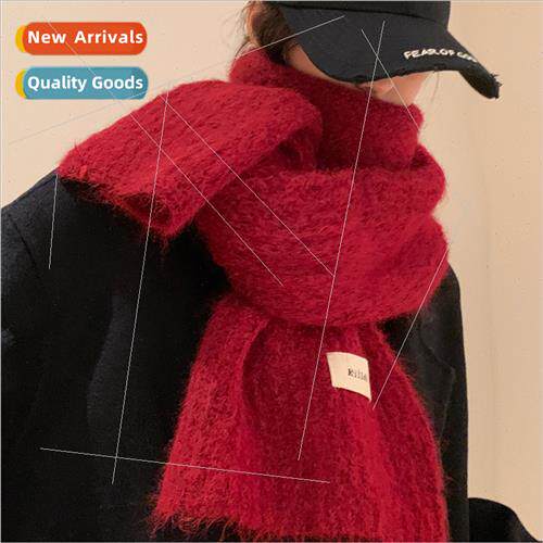 Autumn winter new super milk color system knted scarf female