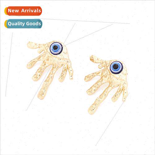 New gold devil eye earrings personalized retro blue eyes ear