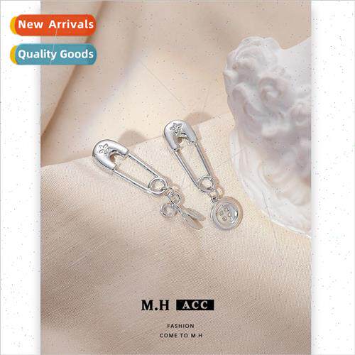 Scissors cuff pin earrings female new niche earrings 925 sil