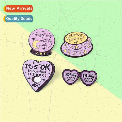 New Product Cartoon mple Moon Heart Coffee Lacquer Badge Acc