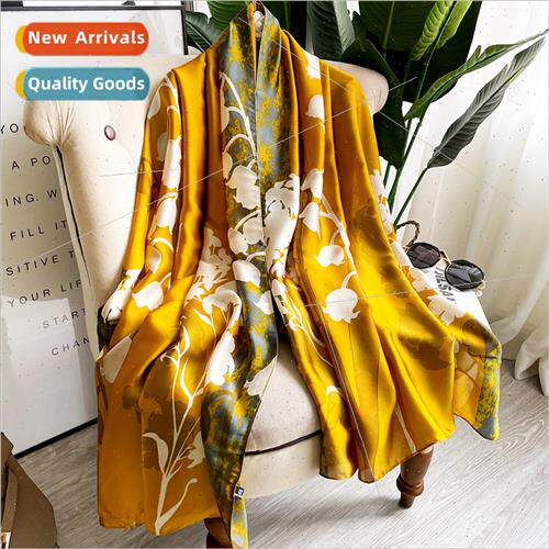 2022 new floral pattern imation silk scarf fashion in long s