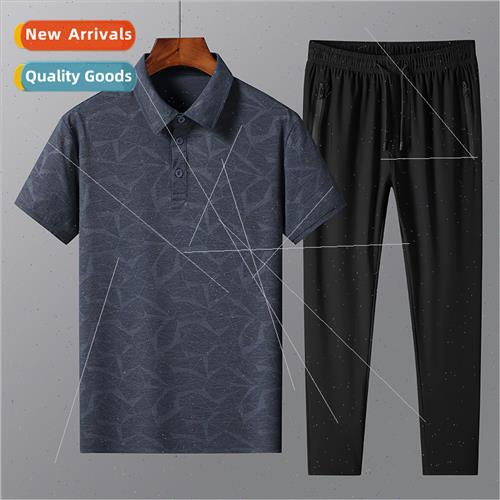 Dad summer short-sleeved Polot shirt young men Father Day cl
