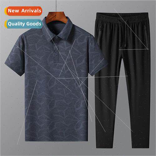 Dad summer short-sleeved Polot shirt young men Father Day cl
