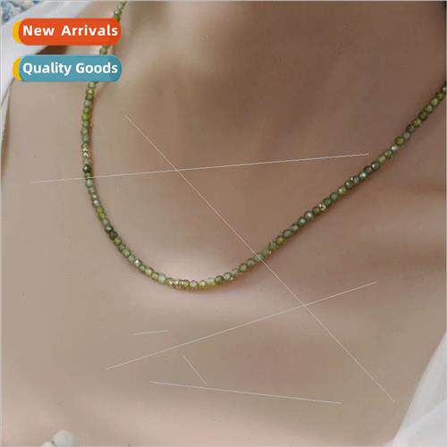 Vintage Green Beaded Crystal Necklace Female Summer che Stac