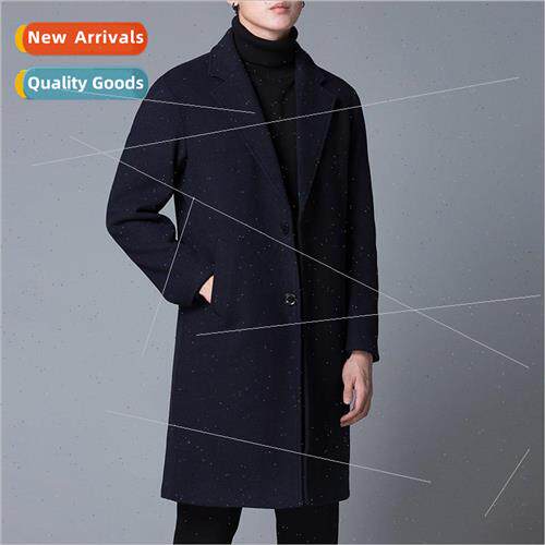 Wool tweed coat men casual medium-length men jacket jacket j