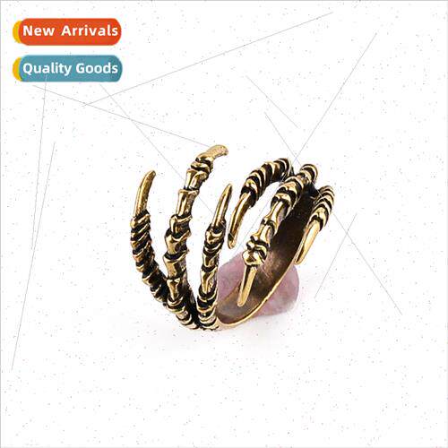 Halloween retro eagle claw opening ring men Europe American