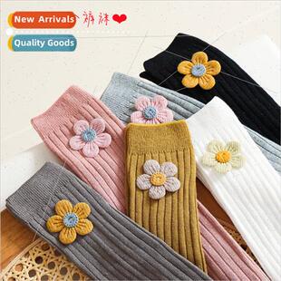 Baby bottoming pants spring girls leggings cute five petal f