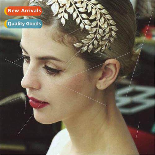 Europe wedding jewelry baroque vintage crown gold leaf leave