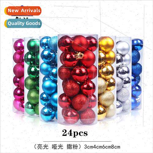 Christmas ball set 24 pvc drums 4cm/6cm glossy matte pink ba