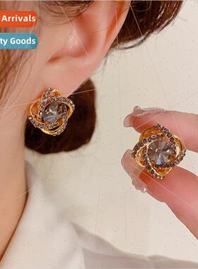 Delicate zirconia earrings s925 silver pin premium niche ear