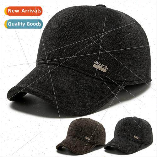 Men hat tide fall winter  warm tweed baseball cap men Korea
