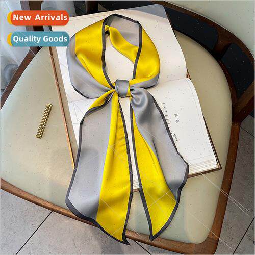2021 new color collision small silk scarf female early fall