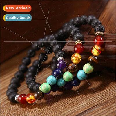 Energy Volcanic Stone Bracelet 8mm Men Women Bracelets Lava
