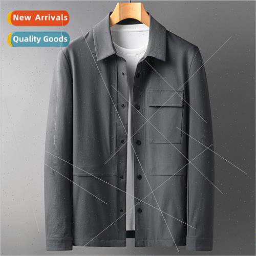 2023 new four-side elastic light business men solid color ja