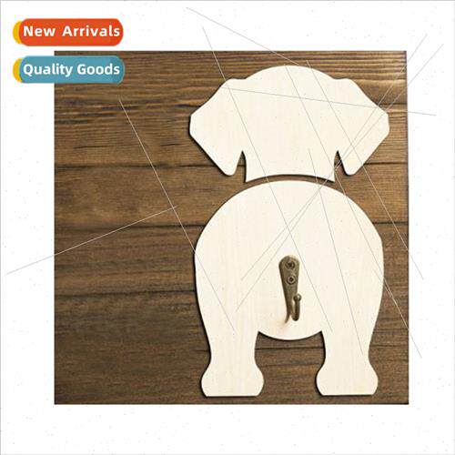 New dog hook wood wall art dog butt fun metal hooks