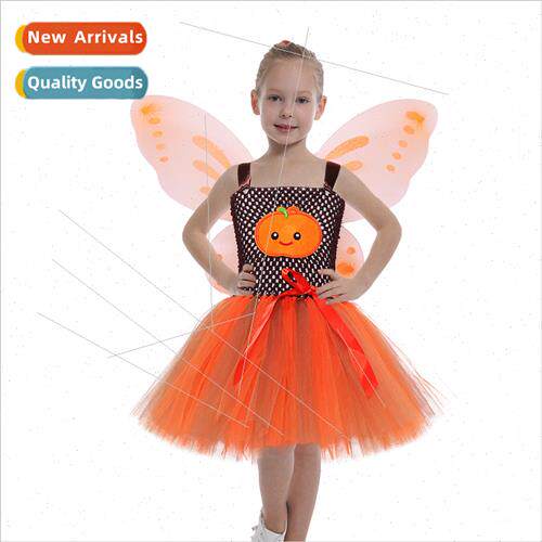 Halloween childrens costumes girls pumpkin dress princess dr