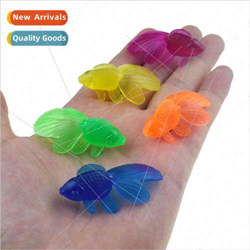 PVC plastic multi-color small goldfish model yellow green bl