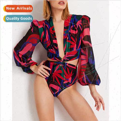 2023ins Swimwear V Neck One Piece Swimsu Europe Bikini Women