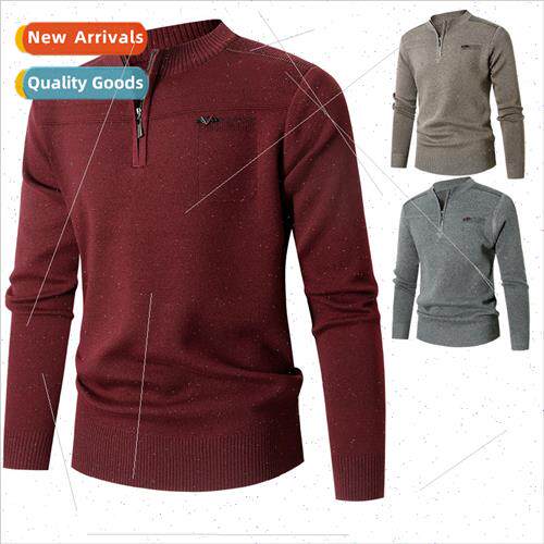 Round neck sweater men half-zipper kn sweater fall winter ne