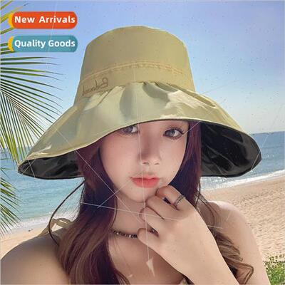 Korea  new hat female high  in  embroidery letters black rub