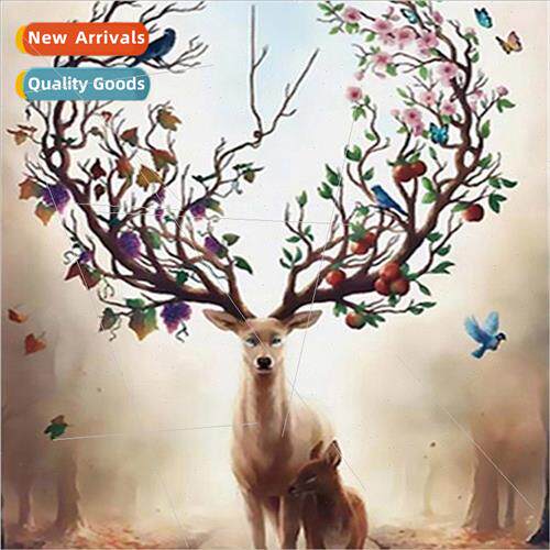 Cross Stch New DIY Elk Mother Child Full Stch mple Handmade
