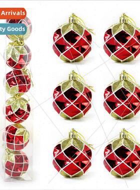 Bucket Painted Christmas Balls Set 6cm6PCS Plastic Electropl
