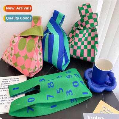 Korea bag niche design knted checkerboard bag personaly vers