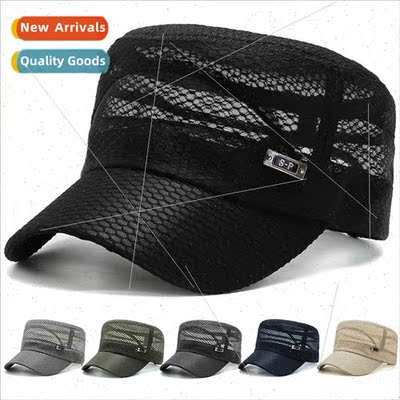 Flat-top hat men middle-aged comtable breathable cool hat me
