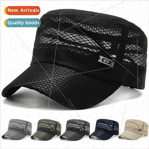 Flat-top hat men middle-aged comtable breathable cool hat me