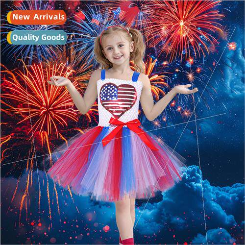 New Girls Dress Peach Heart Sticky Sequins Sleeveless Dress