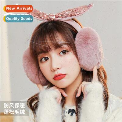 Bow tie ear muffs winter travel windproof anti-freezing refl