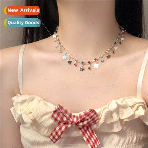 New colorful butterfly tassel necklace female summer niche i