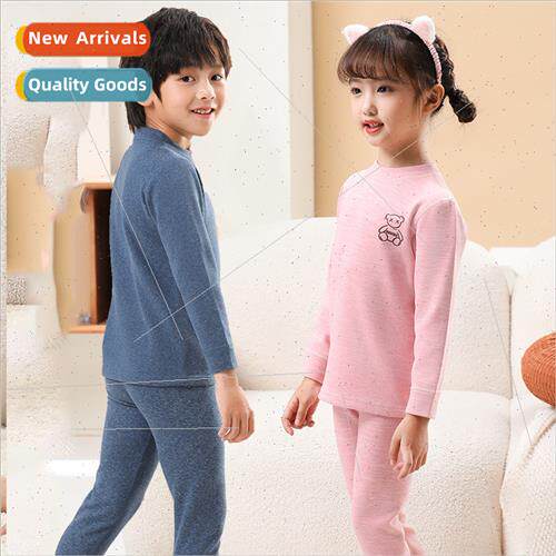 Autumn winter new children wool silk thermal underwear set s
